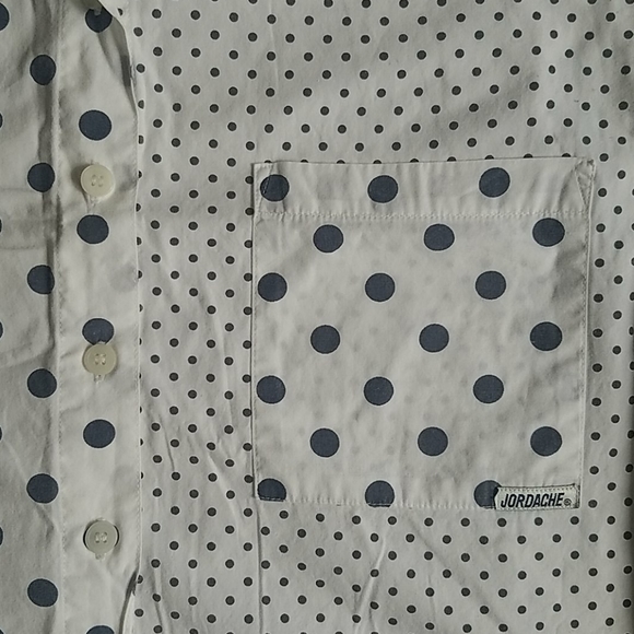 vtg JORDACHE boxy oversize shirt polka dot blouse - Picture 3 of 5
